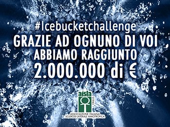 ringraziamento dell'AISLA per le donazioni raccolte con l'iniziativa ice bucket challenge
