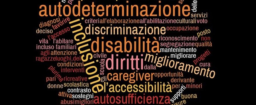 scritte riguardanti i diritti per i disabili