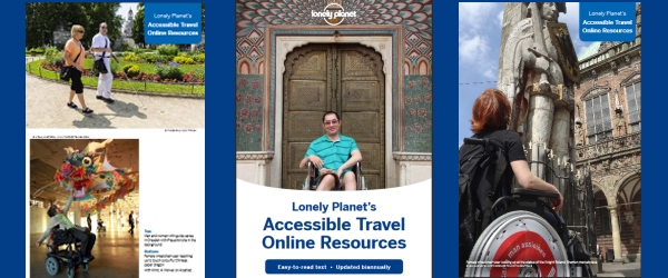3 pagine della guida per il turismo accessibile di Lonely Planet e ENAT