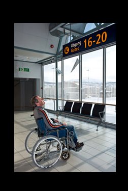 aeroporto disabile in carrozzina 