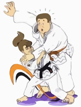 disegno di due persone che praticano judo