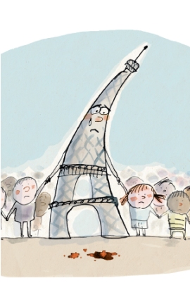tour eiffel disegnata con bambini per attentati parigi