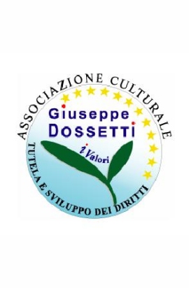 logo dell'associazione Dossetti, due foglie sottili su cornice tonda e la scritta "i valori"