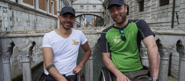 I due protagonisti di Viaggio Italia Danilo Ragona e Luca Paiardi a Venezia