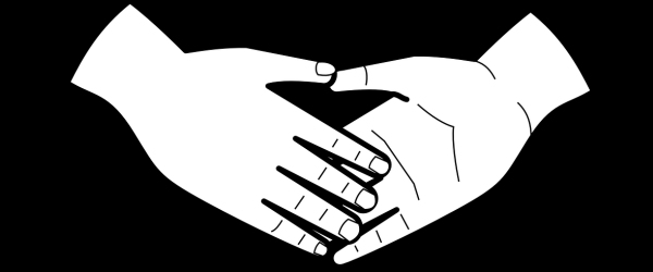grafica di due mani che si aiutano 