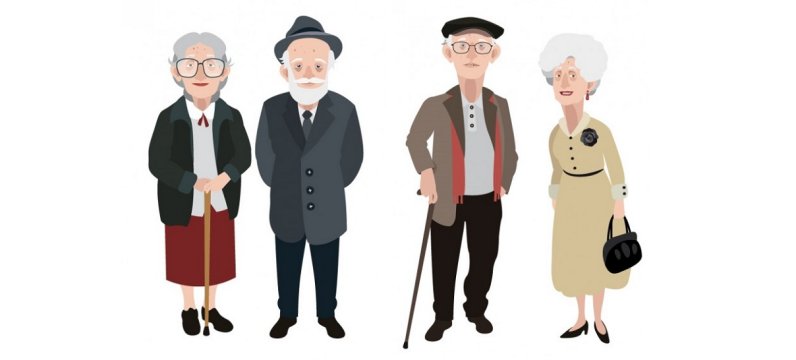 illustrazione di signori anziani