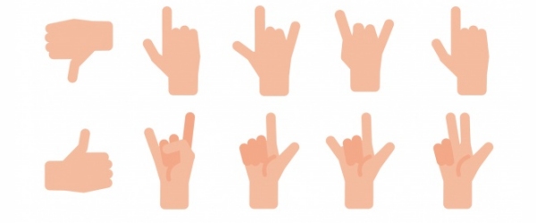 serie di mani che fanno dei segni della lingua dei segni