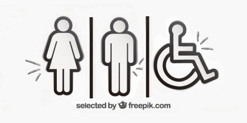 icone di bagno per donne, uomini e disabili con segnali 