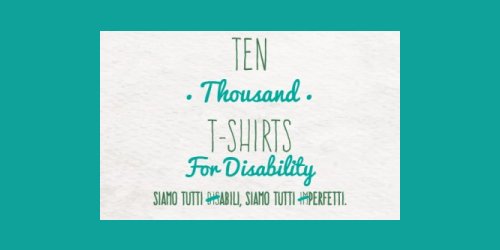 logo della campagna slogan disabilità su magliette
