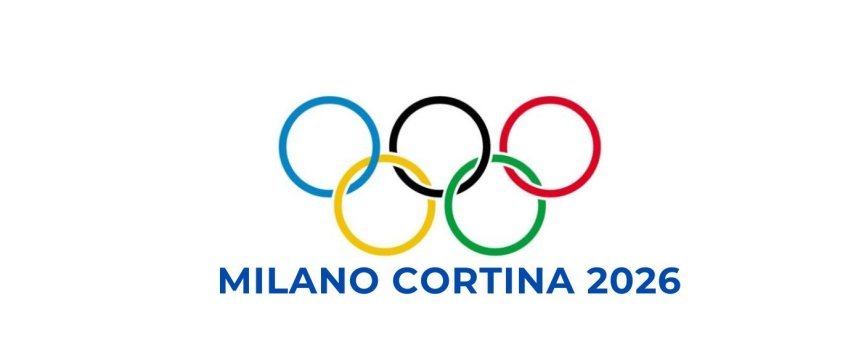 logo delle olimpiadi e la scritta sotto milano cortina 2026