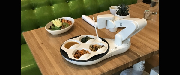 foto di obi imboccatore su un tavolo con del cibo dentro
