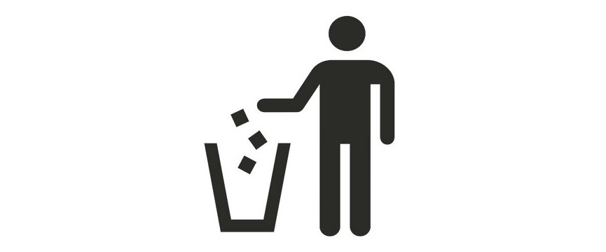 simbolo di omino che getta dei rifiuti