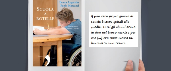 la copertina di "Scuola a rotelle" con alcune parole di Ileana Argentin