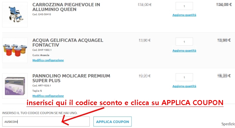 screenshot e-commerce ausilium