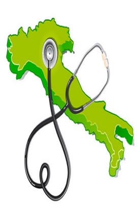 profilo dell'Italia con uno stetoscopio