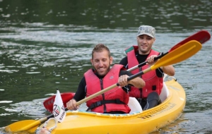 Pietro Scidurlo e Michael in canoa