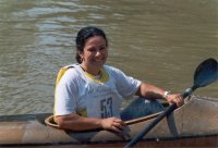 Anna Pani si allena in canoa