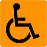 simbolo arancione disabili 