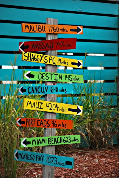 cartelli di destinazioni varie di vacanza 