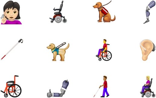 emoji che rapporesentano disabilità