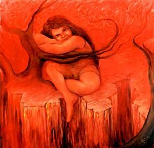 Disabili-com: Alessandra-olio su tela cm.100x100-anno 1993-Mauro Brilli