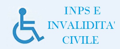 invalidità civile logo con scritta e icona persona disabile