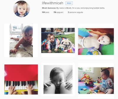 schermata dell'account instagram life with micah, comn foto del piccolo Micah Quinones 