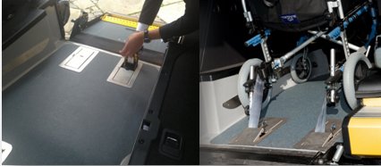 agganci carrozzina Ford Tourneo Connect allestito per disabili