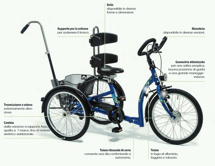 triciclo disabili dotazioni