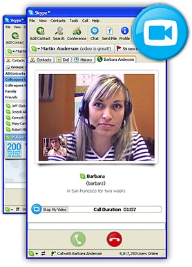 scheramata di skype durante una videochiamata
