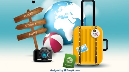 valigia e altri oggetti di viaggio