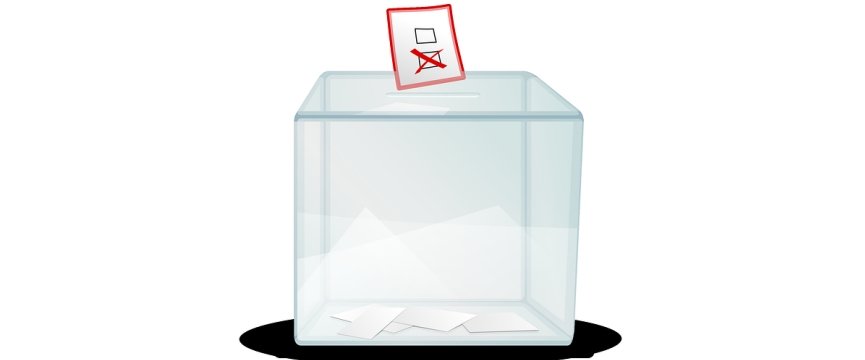 illustrazione di una urna con una scheda elettorale
