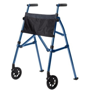 Deambulatore pieghevole leggero a 2 ruote per utenti anziani o disabili a passo incerto