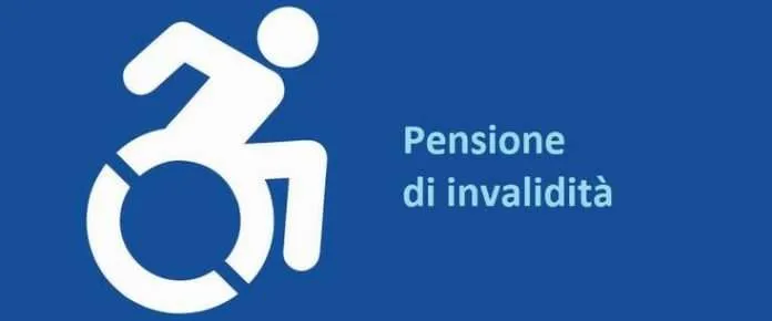 INPS_Invalidità civile Icona di un uomo in carrozzina e la scritta pensione di invalidità